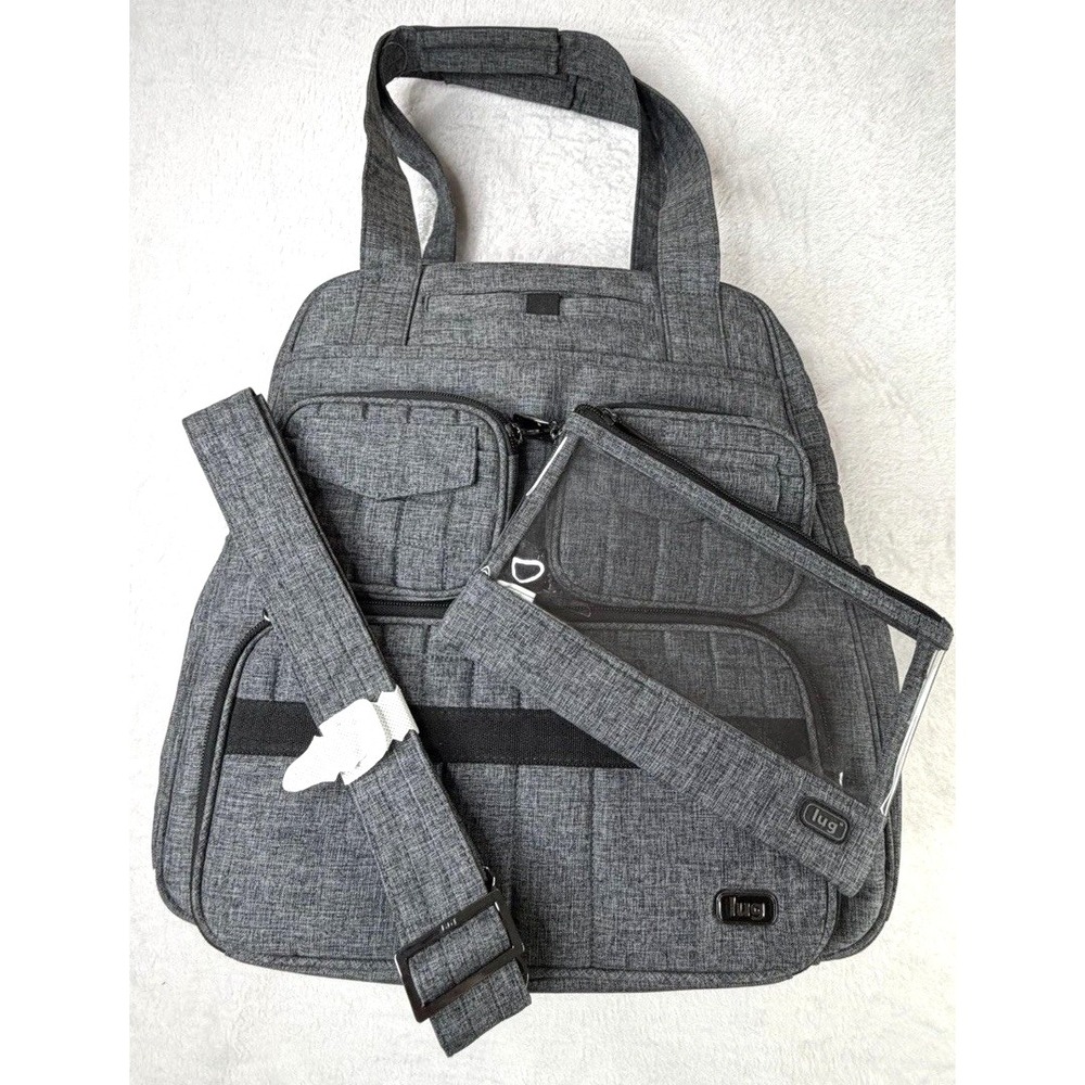 LUG Gray Heather Puddle Jumper Overnight Quilted Convertible Bag-Size Large New
